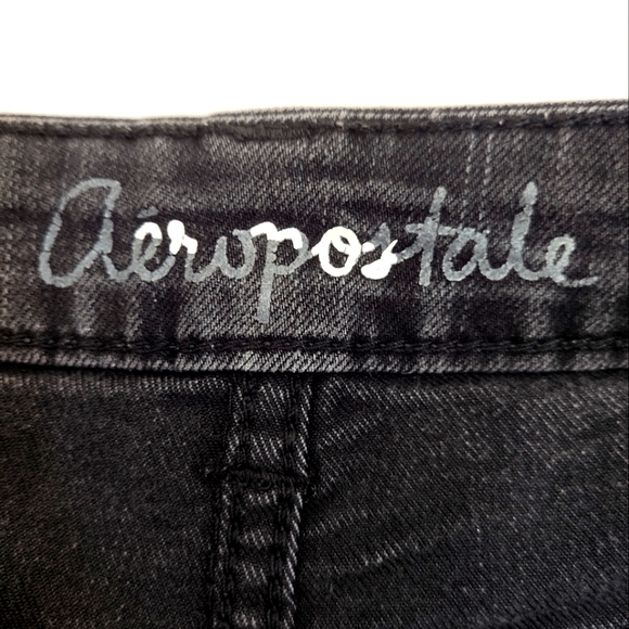 Aeropostale Women Ripped Style High-Rise Black Denim Shorts - Picture 7 of 10